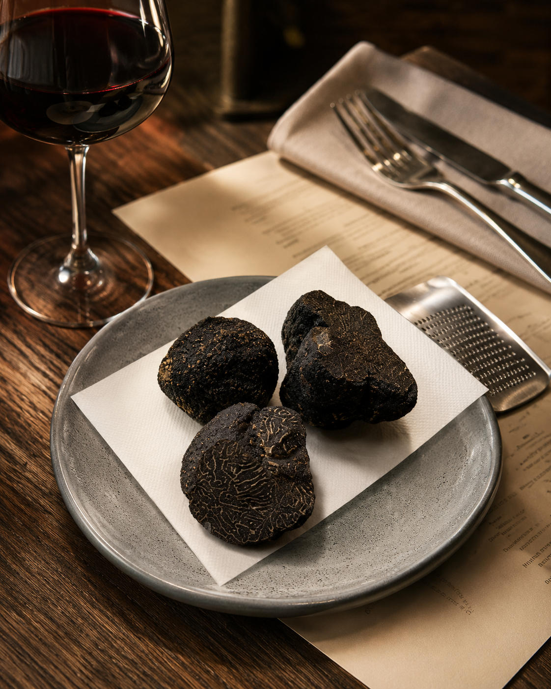 Fresh truffle family gathering dinner