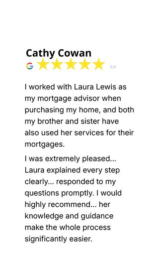 Google review for Laura Lewis Financial from client review 7