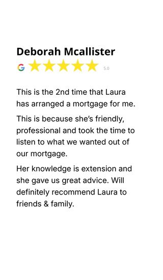 Google review for Laura Lewis Financial from client review 5