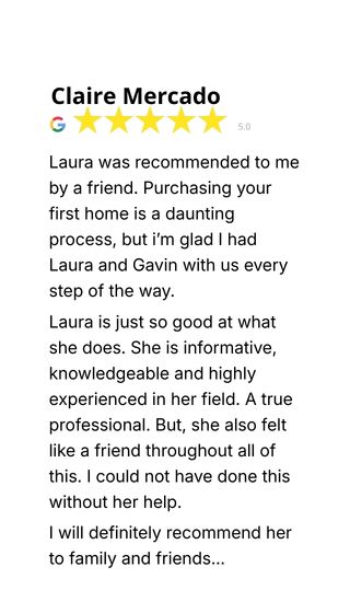 Google review for Laura Lewis Financial from client review 2