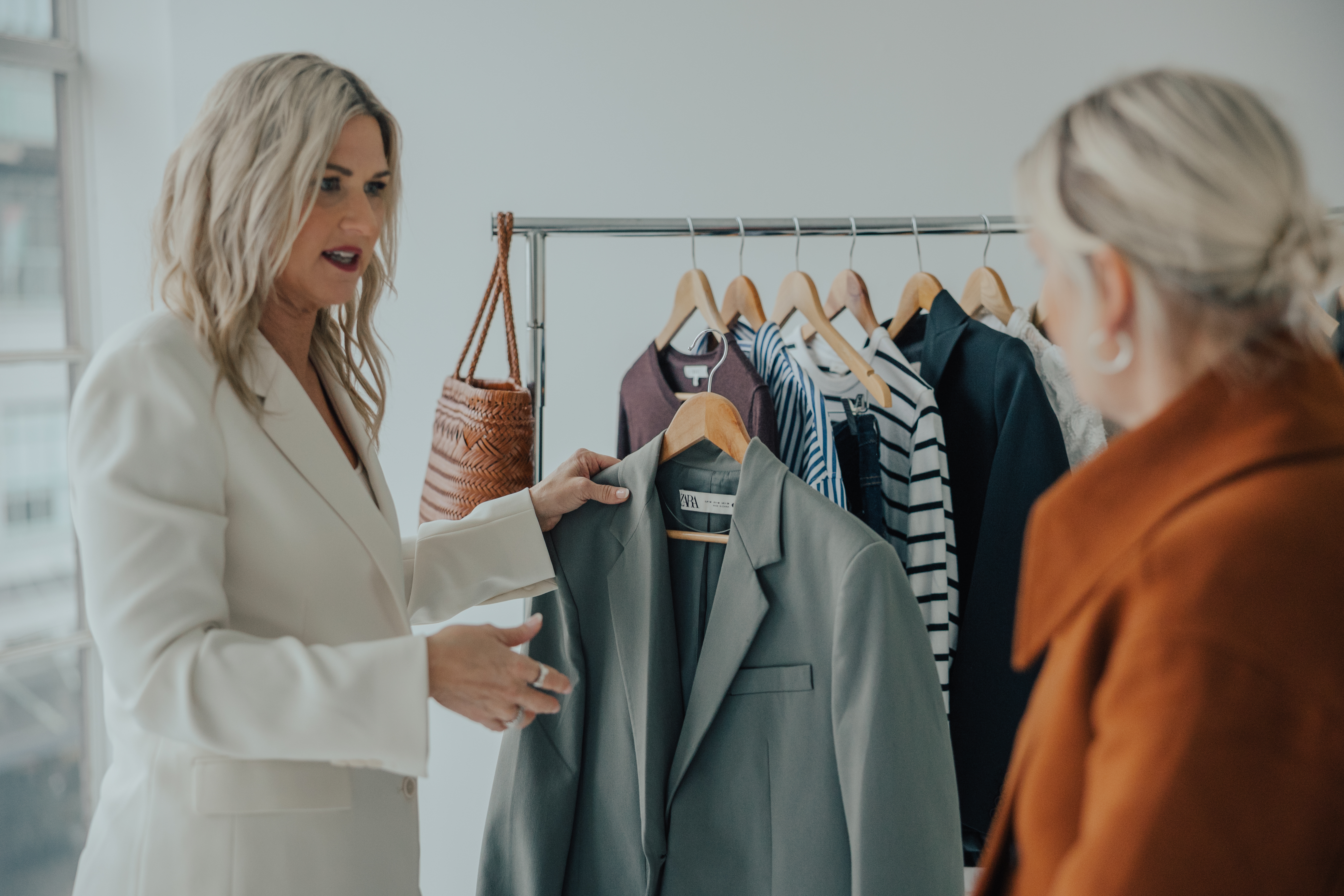 Melissa Armitage Auckland stylist guiding client through wardrobe reset session