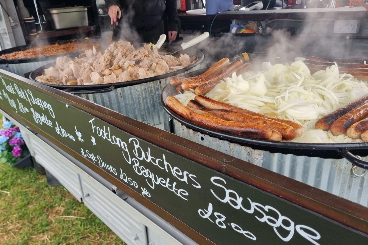 giant grill pan cooking large frankurters