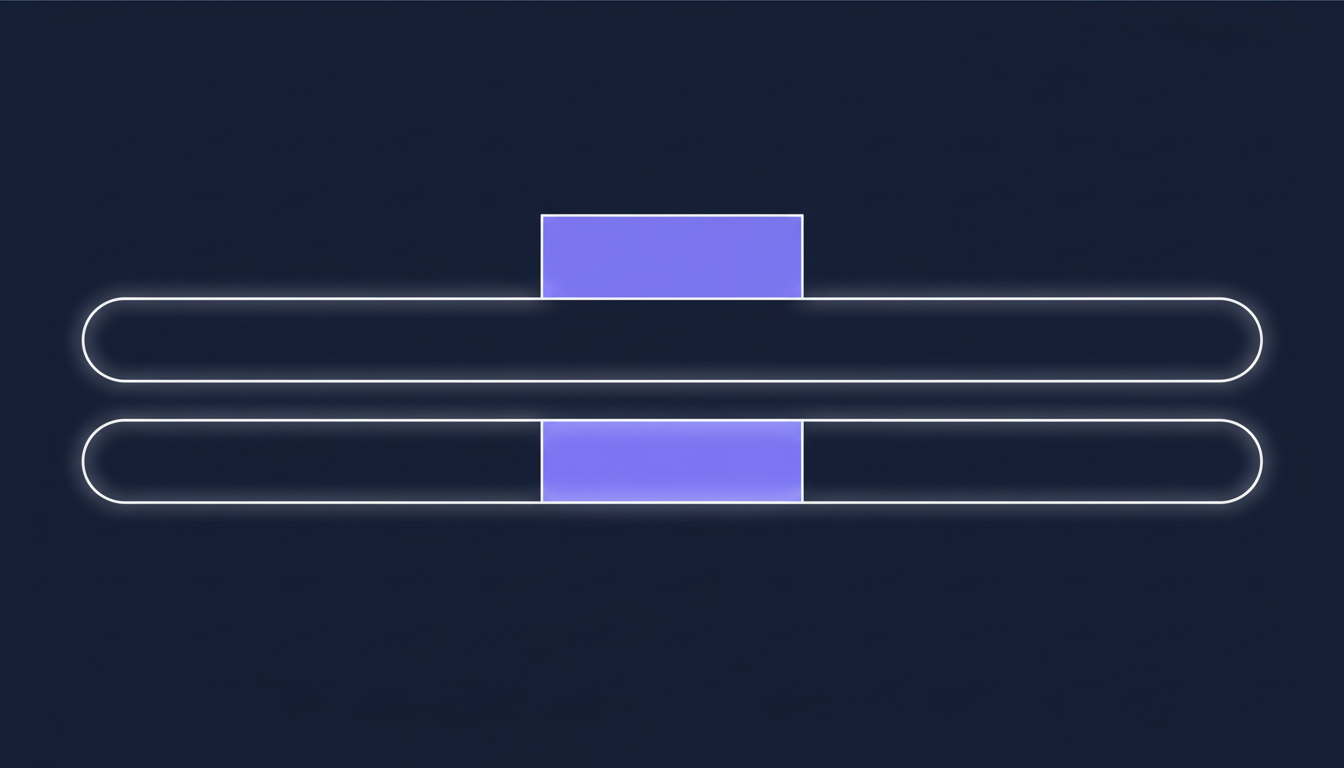 Two horizontal channels, the upper one with its violet gate raised and clear, the lower one with its gate lowered and blocking the way