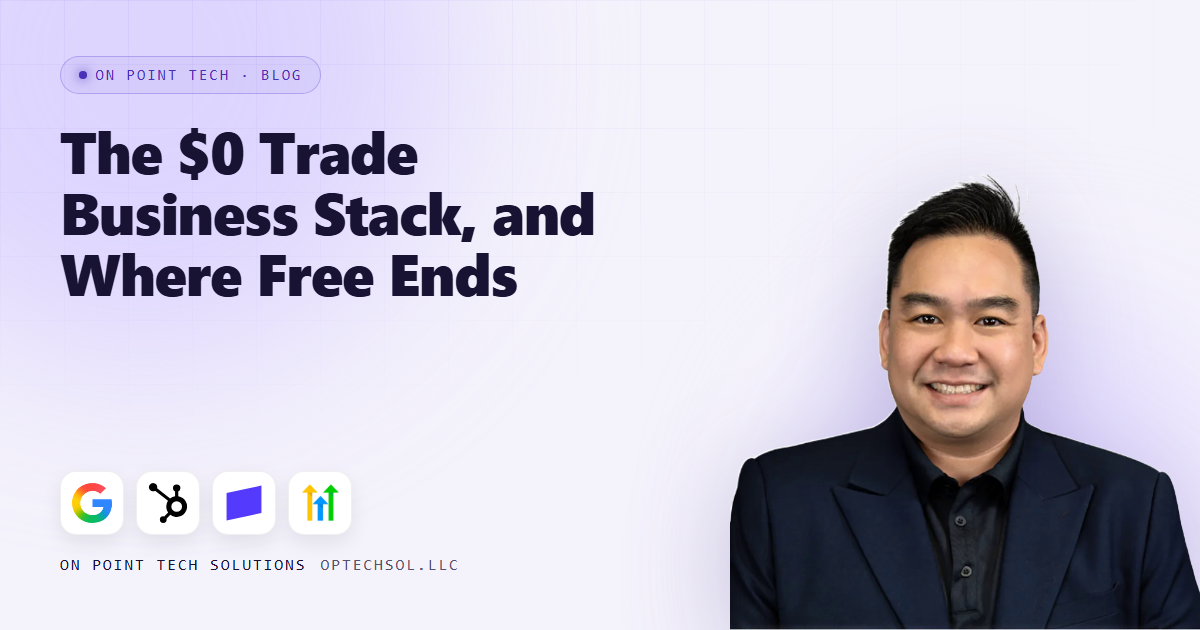 The $0 Trade Business Stack, and Where Free Ends