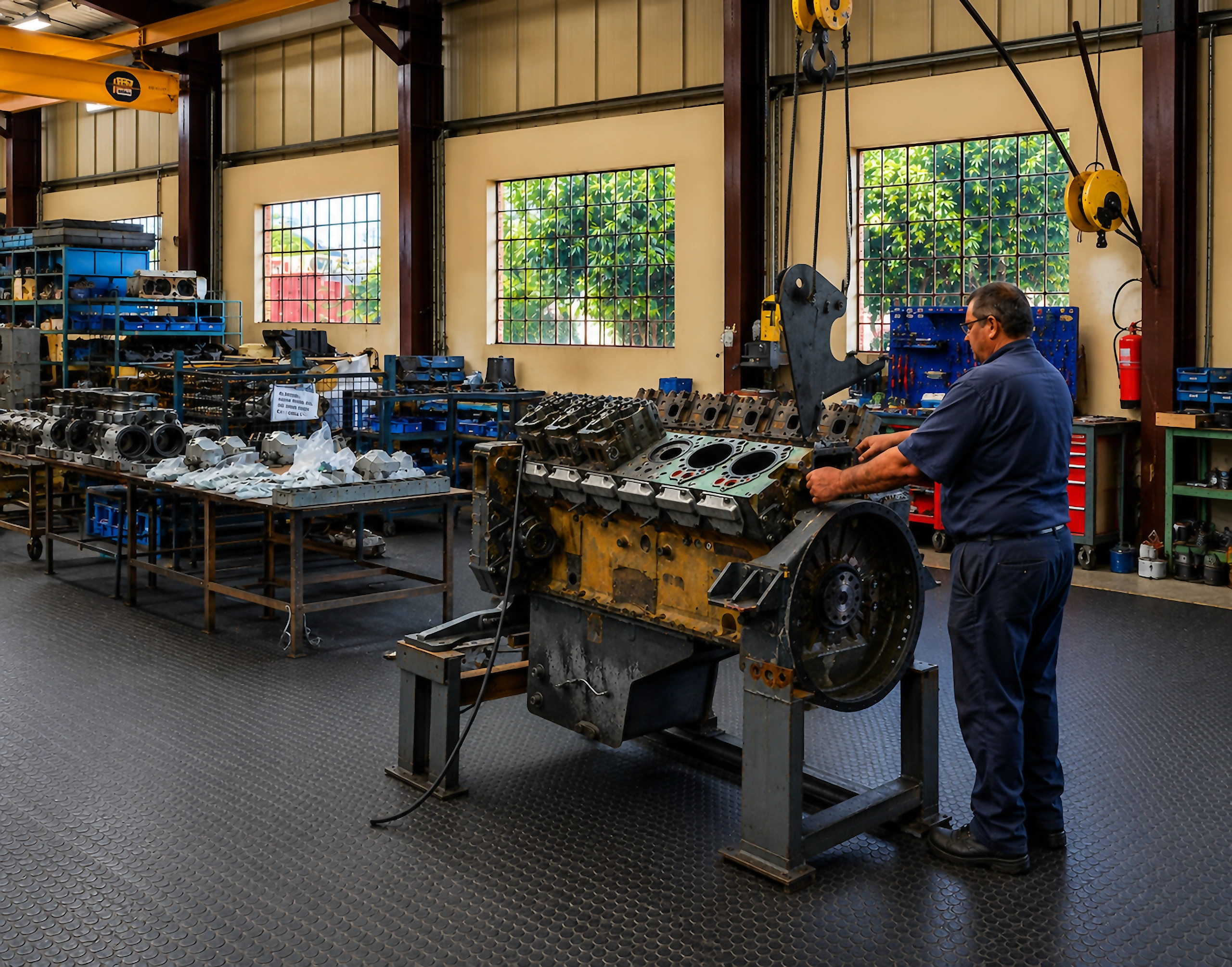 Technician working on engine — GAR Automotive Engineering