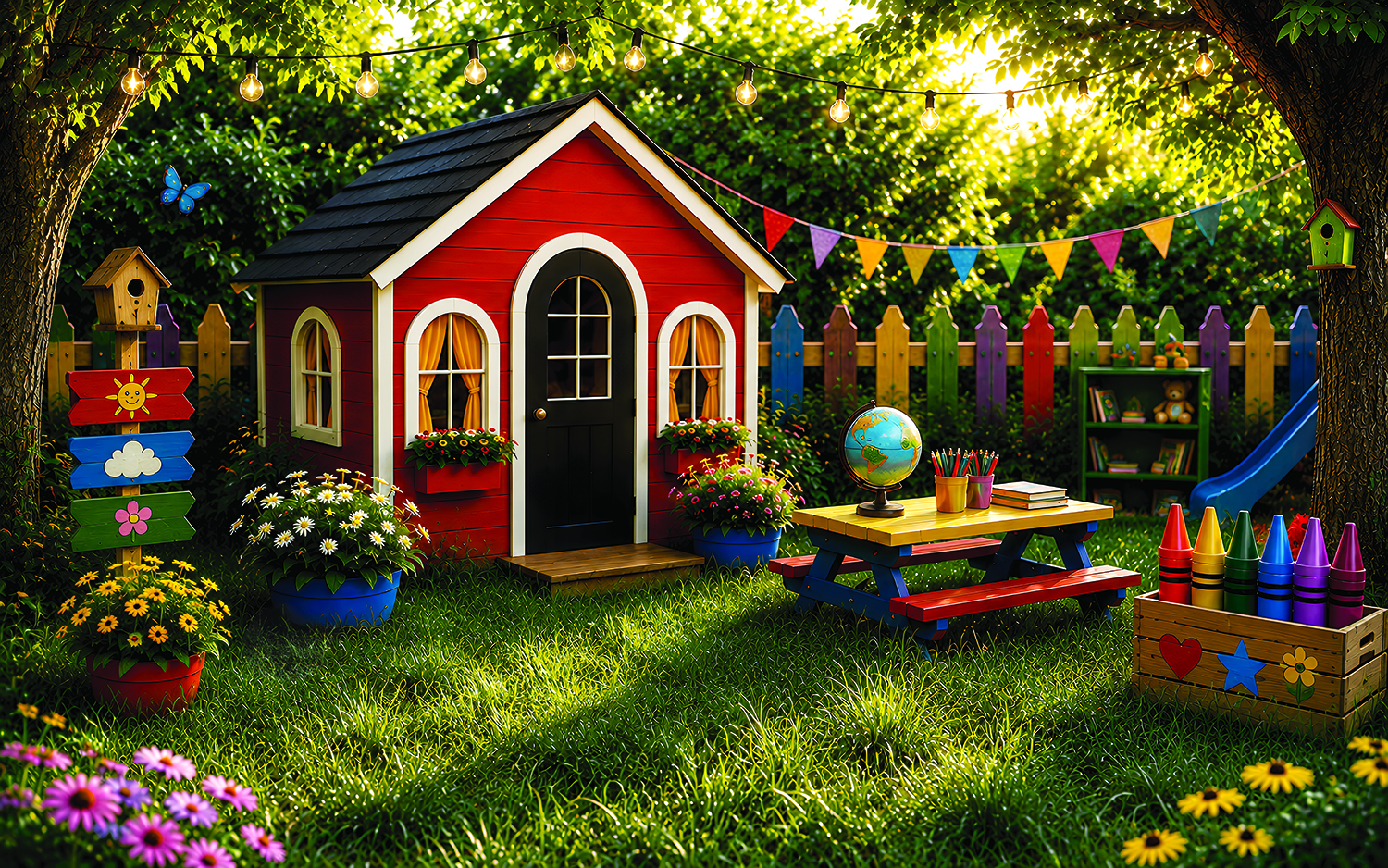 Décor garderie La cabane du jardin