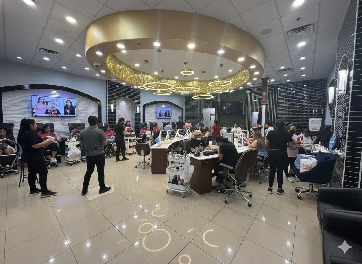 Inside Fashio Nail Spa luxury salon Pearland TX
