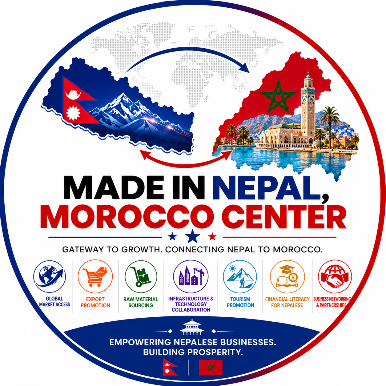Made in Nepal, Morocco Center logo