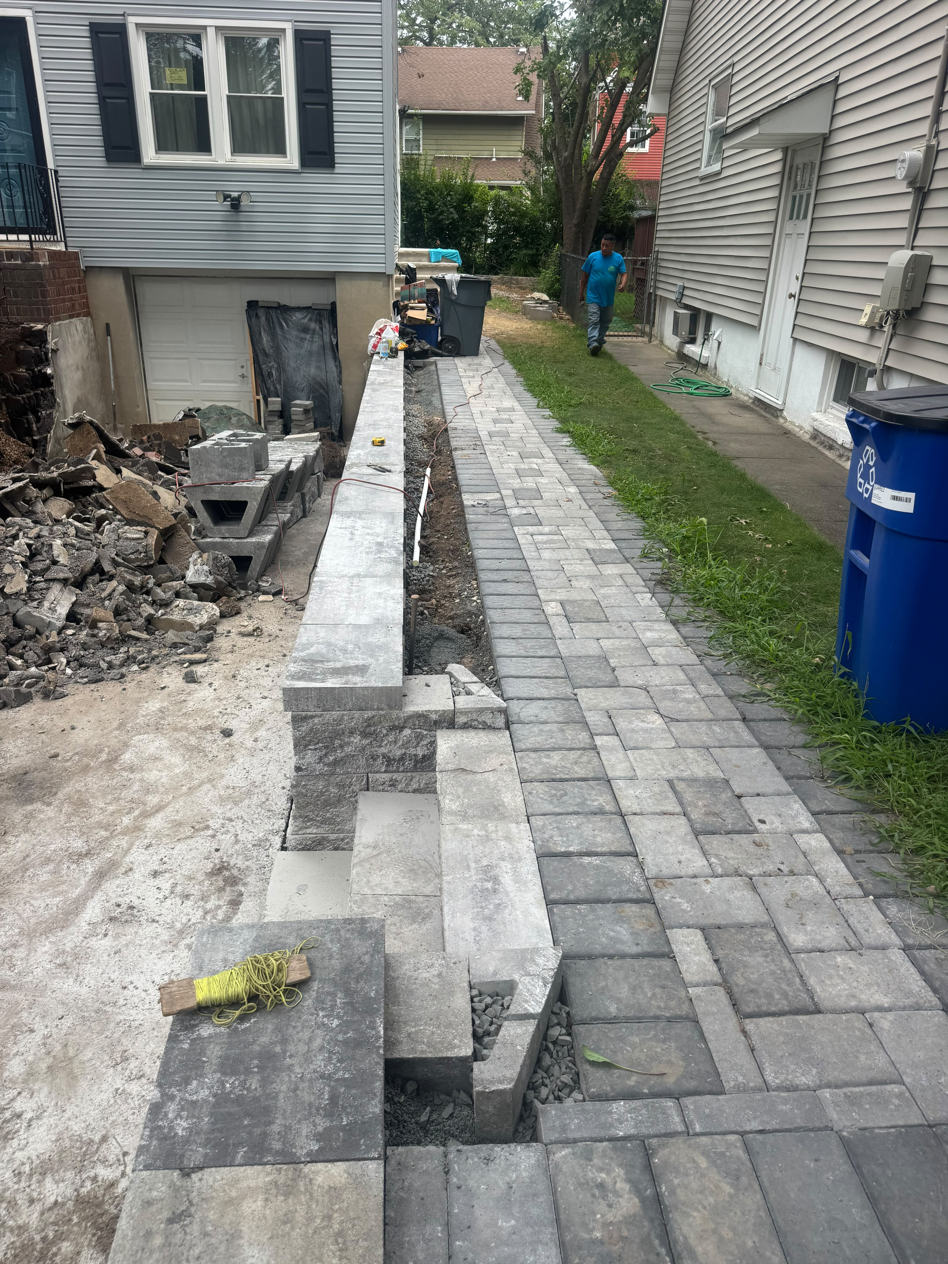 Paver walkway installation in Bloomfield New Jersey