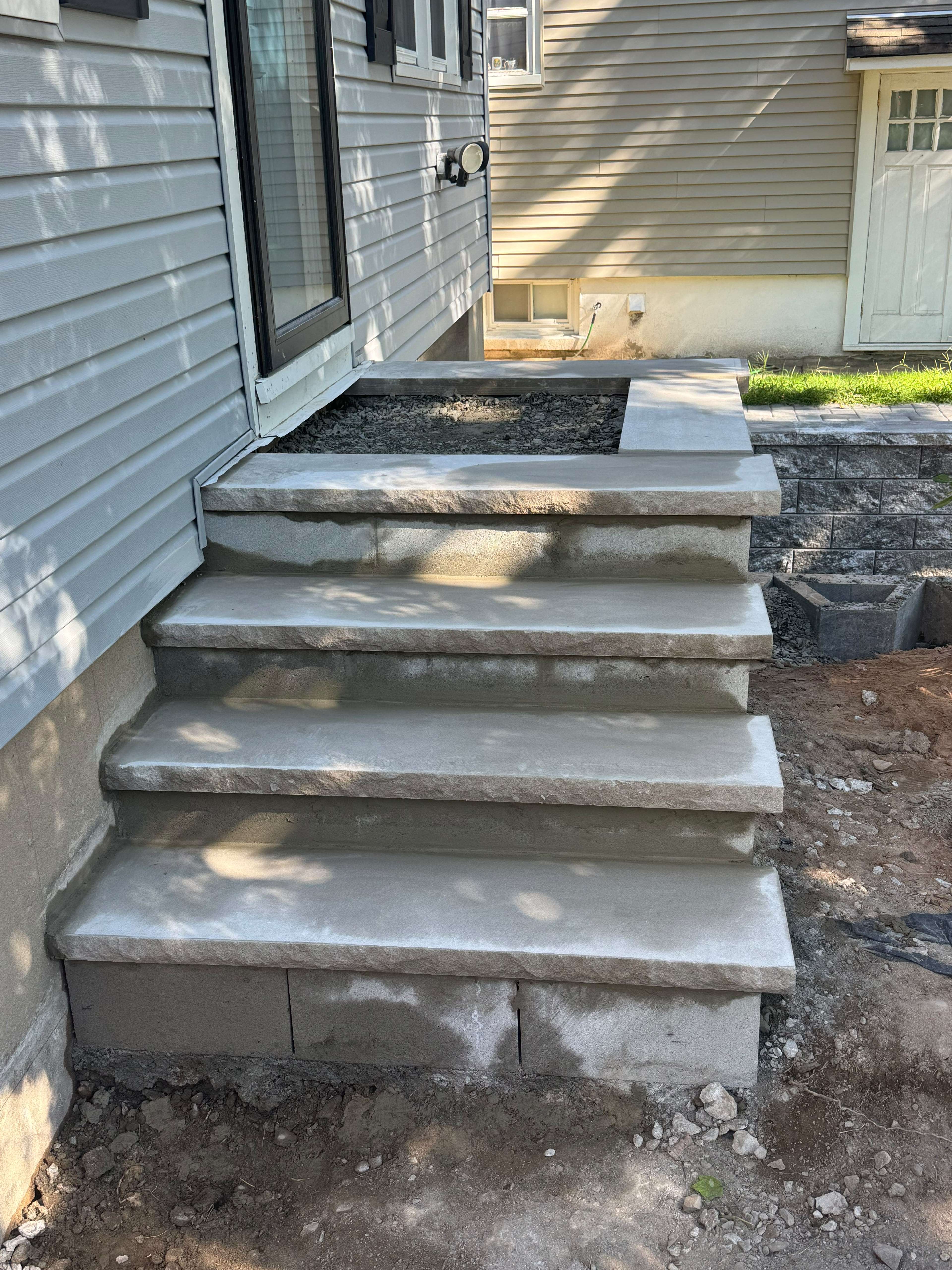 Masonry steps and railing project in Bloomfield NJ