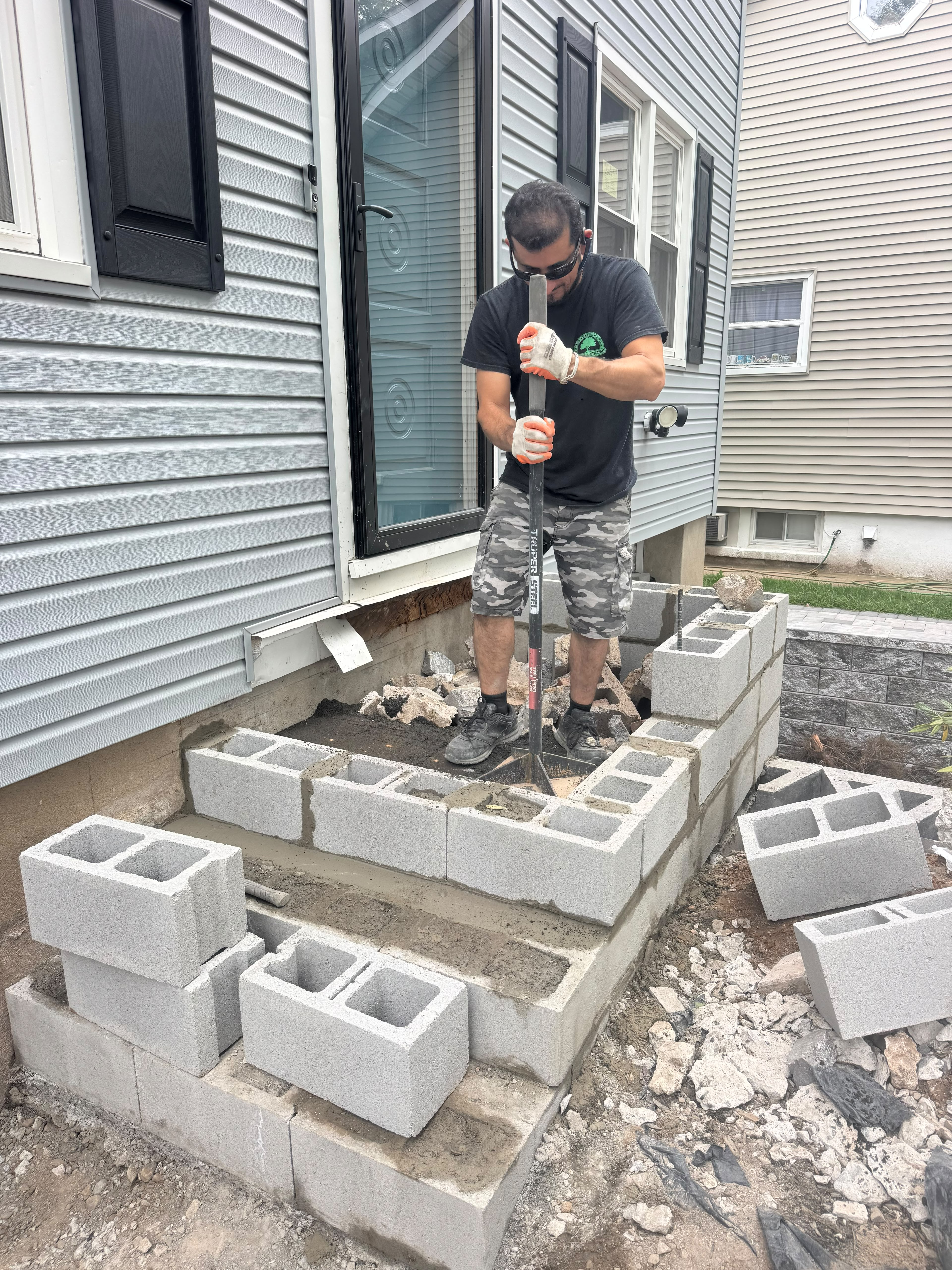 Masonry steps project in Bloomfield NJ
