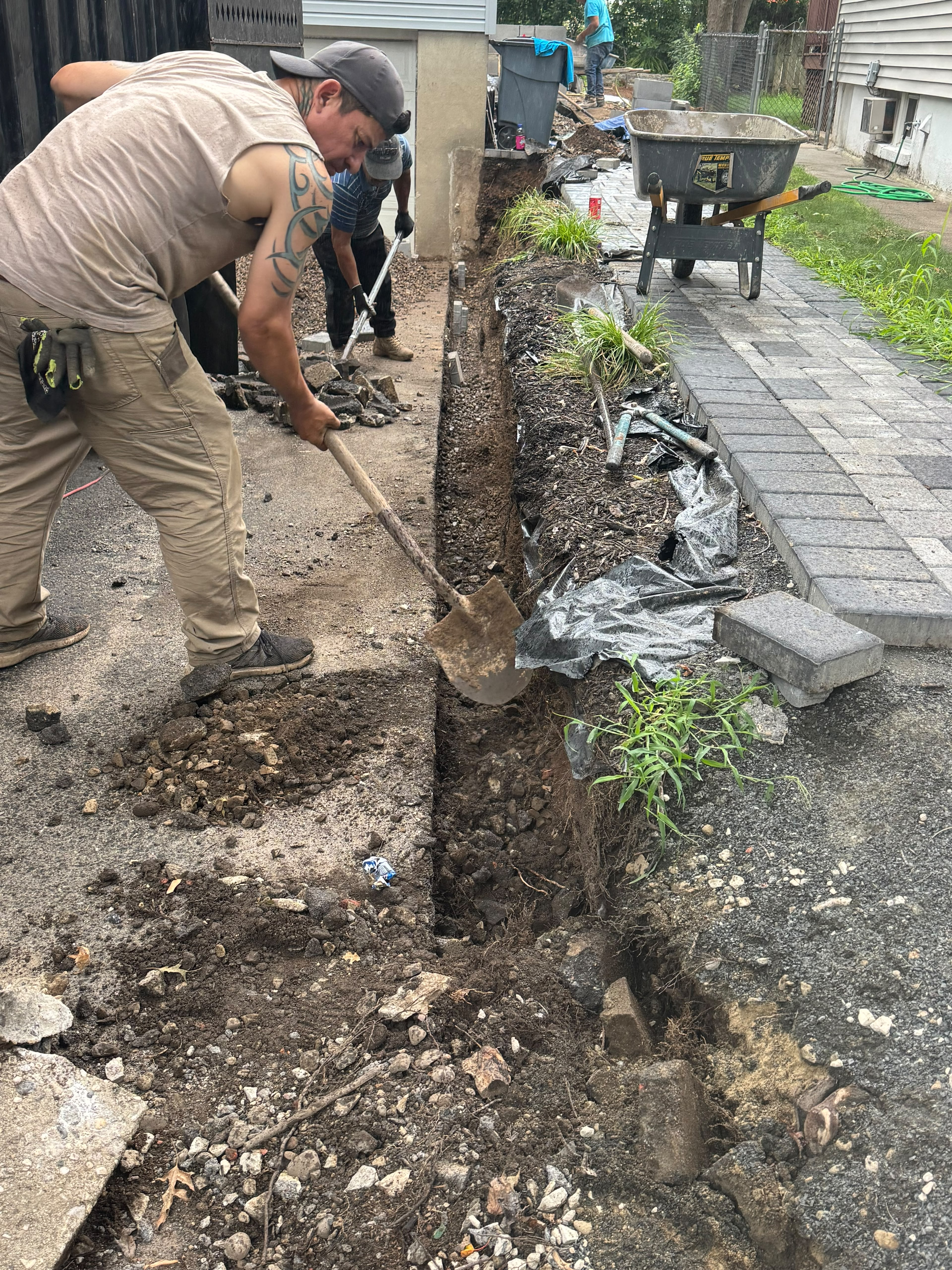 Retaining wall project in Bloomfield NJ
