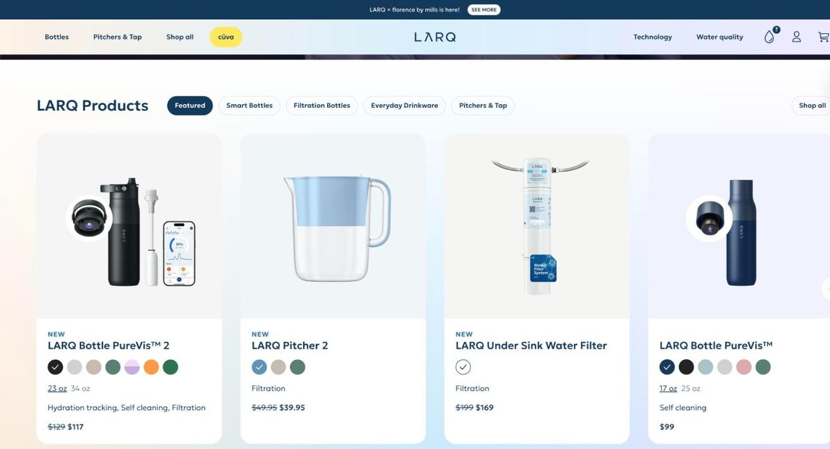 LARQ website homepage