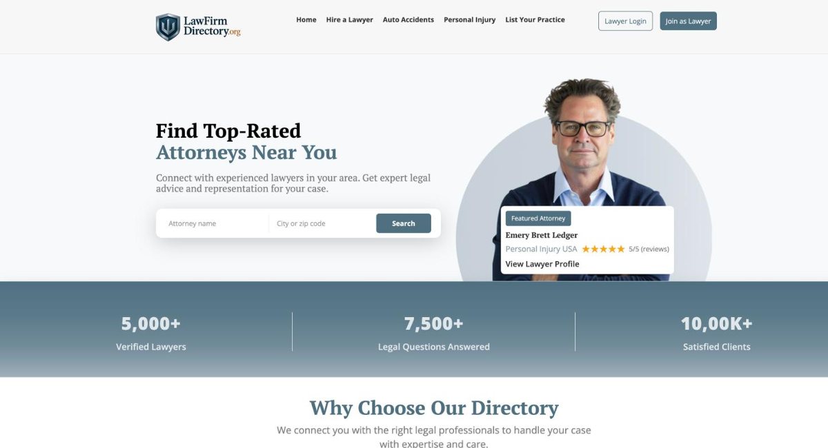 Law Firm Directory website