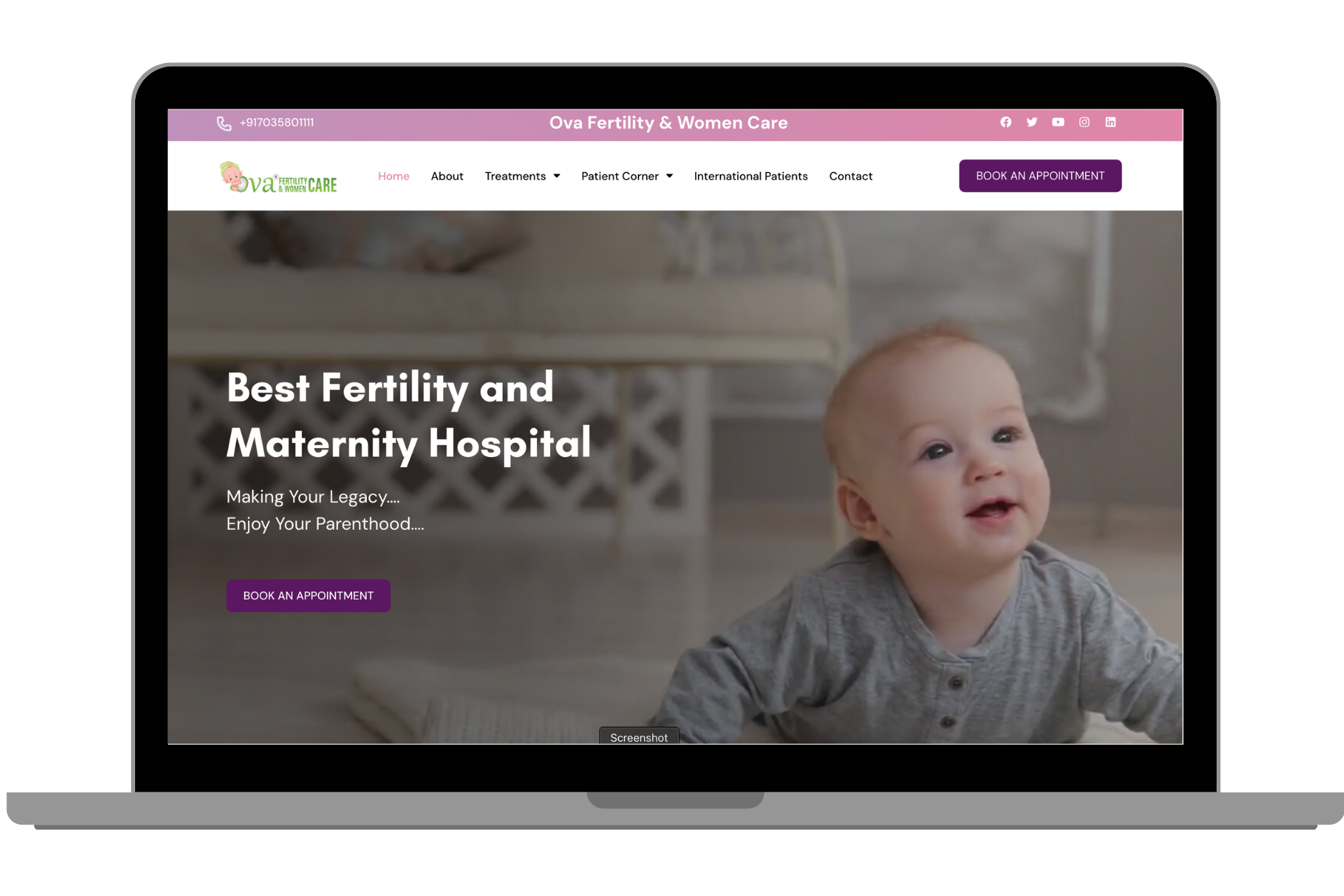 Ova Care healthcare website project by Adwenza