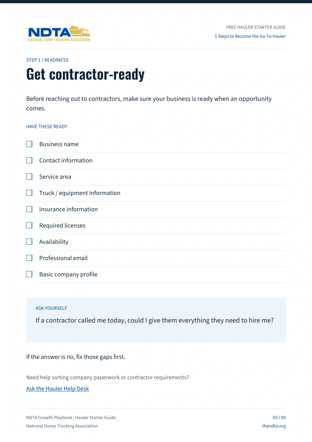Step 1: Get Contractor-Ready — checklist and preparation guidance