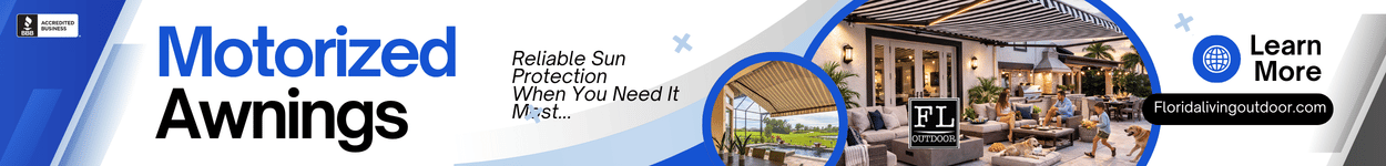 Banner add for Florida Living Outdoor that showchase awnings Banner add for Florida Living Outdoor that showchase awnings