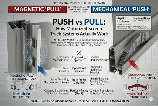 Push Tracker Push vs Pull: How Motorized Screen Track Systems Actually Work