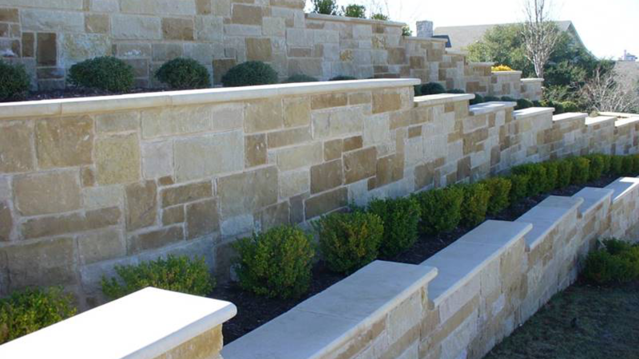 Completed retaining wall