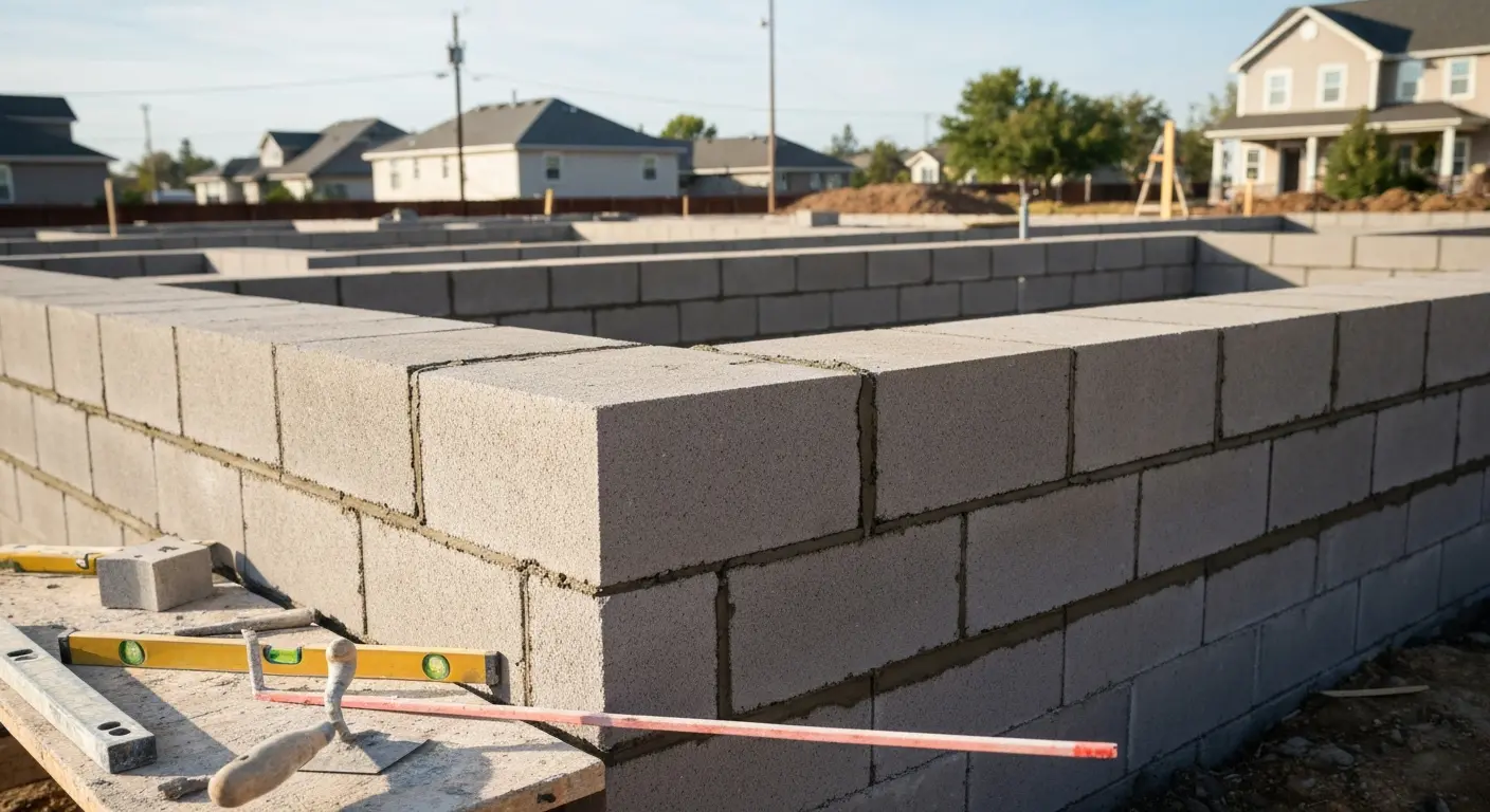 CMU block installation foundation