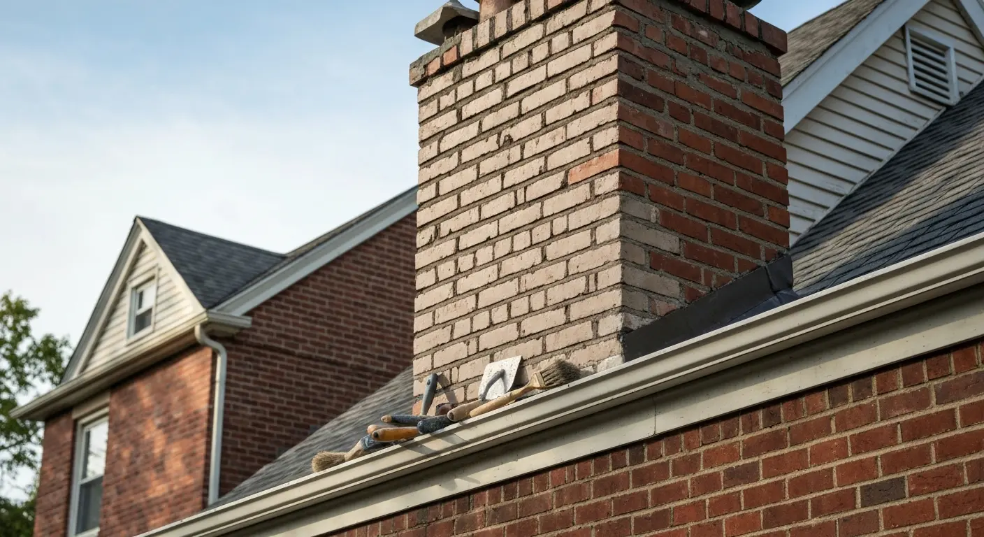 Brick chimney repair