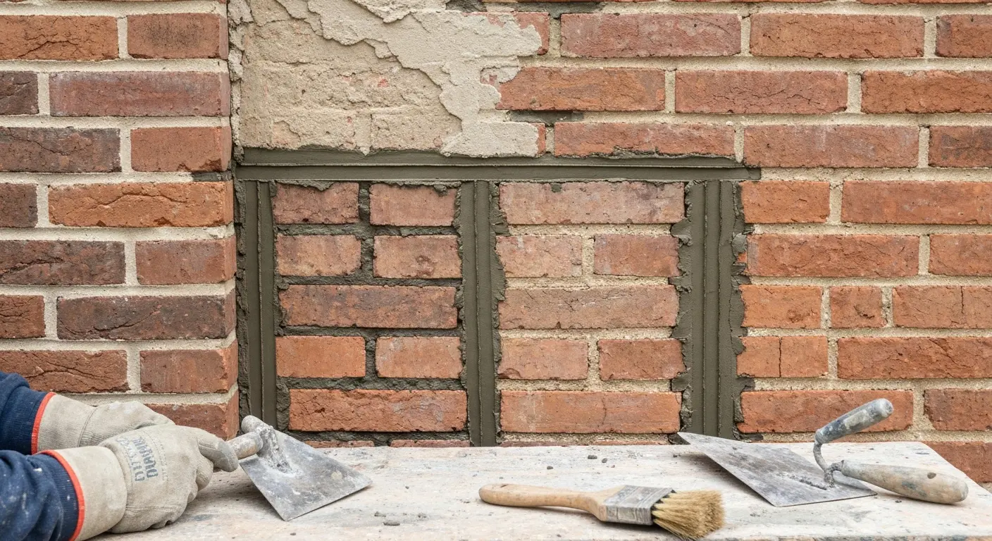 Tuckpointing repair work