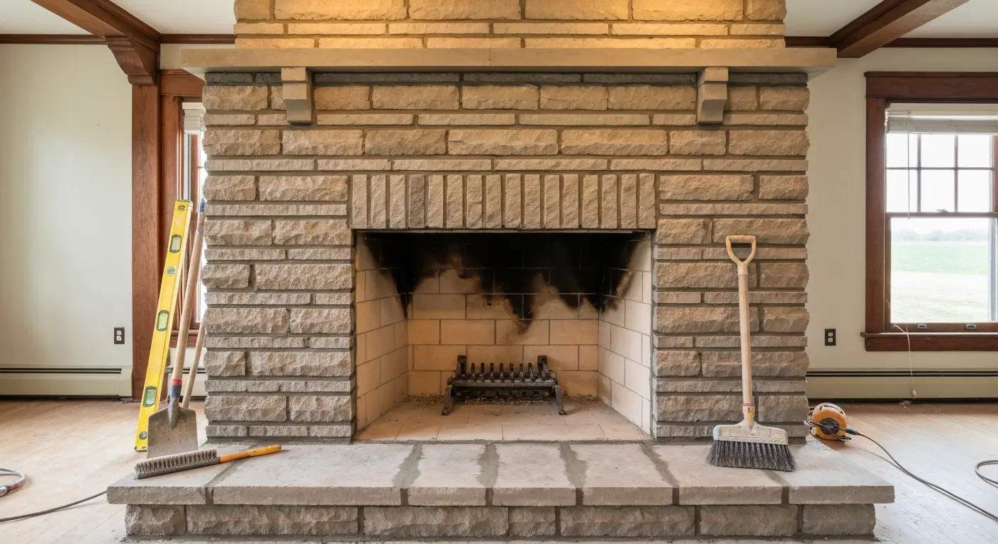 Fireplace contractor work