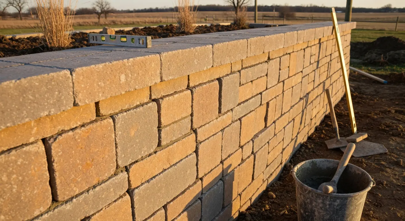 Stone masonry and retaining wall