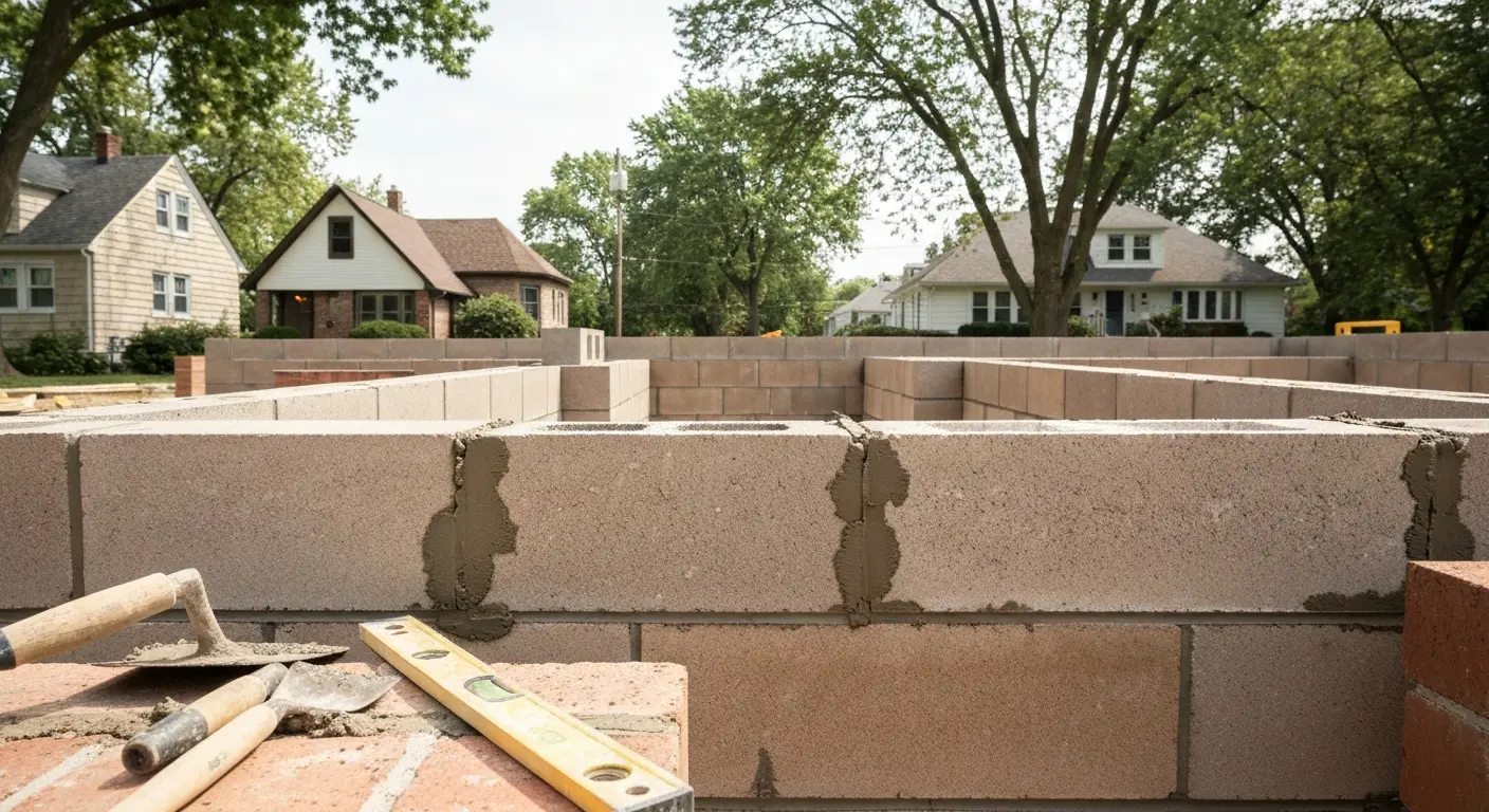 CMU block masonry installation