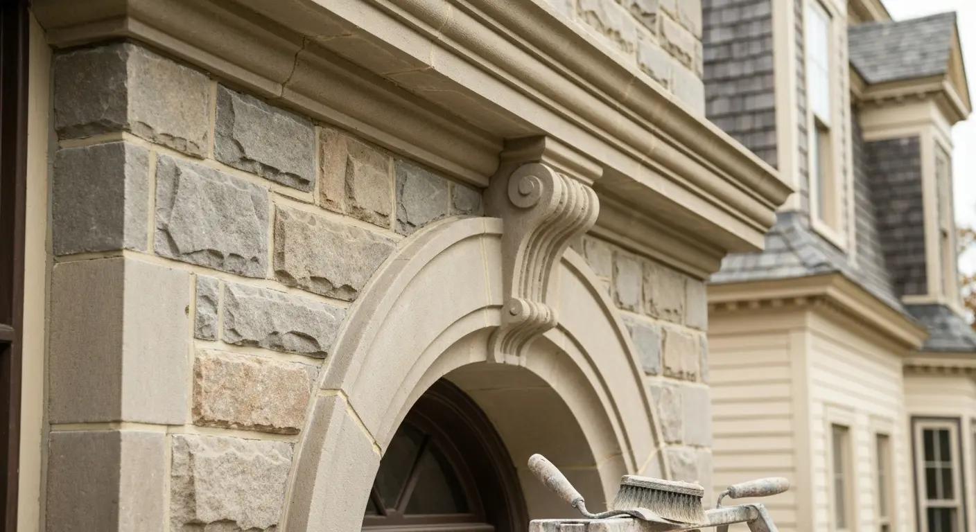 Stone trim and arch restoration