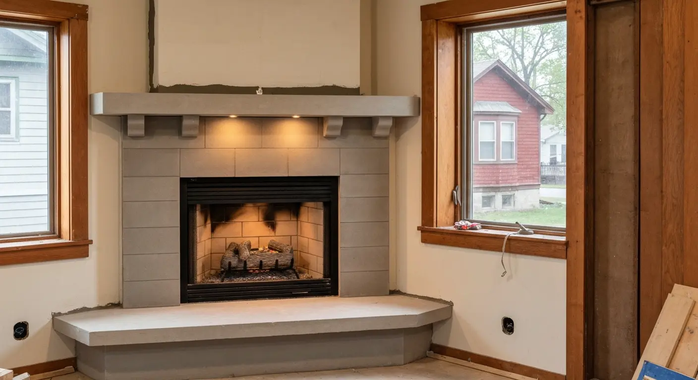 Fireplace and chimney construction