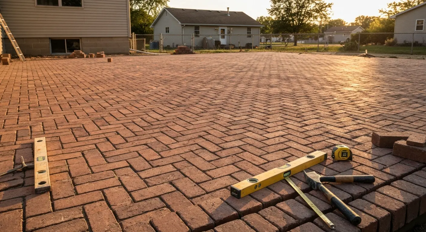 Brick patio installation