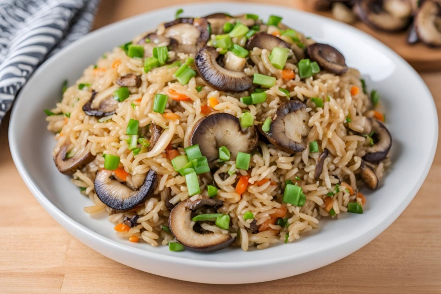 rice and mushrooms