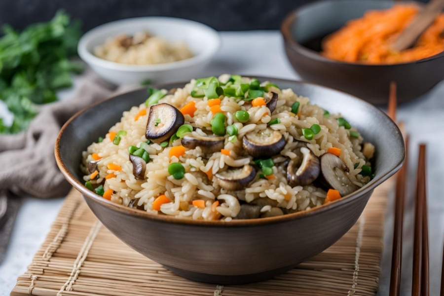 plant-based mushroom fried rice