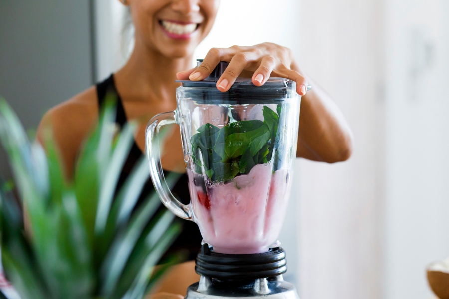 Blending a smoothie