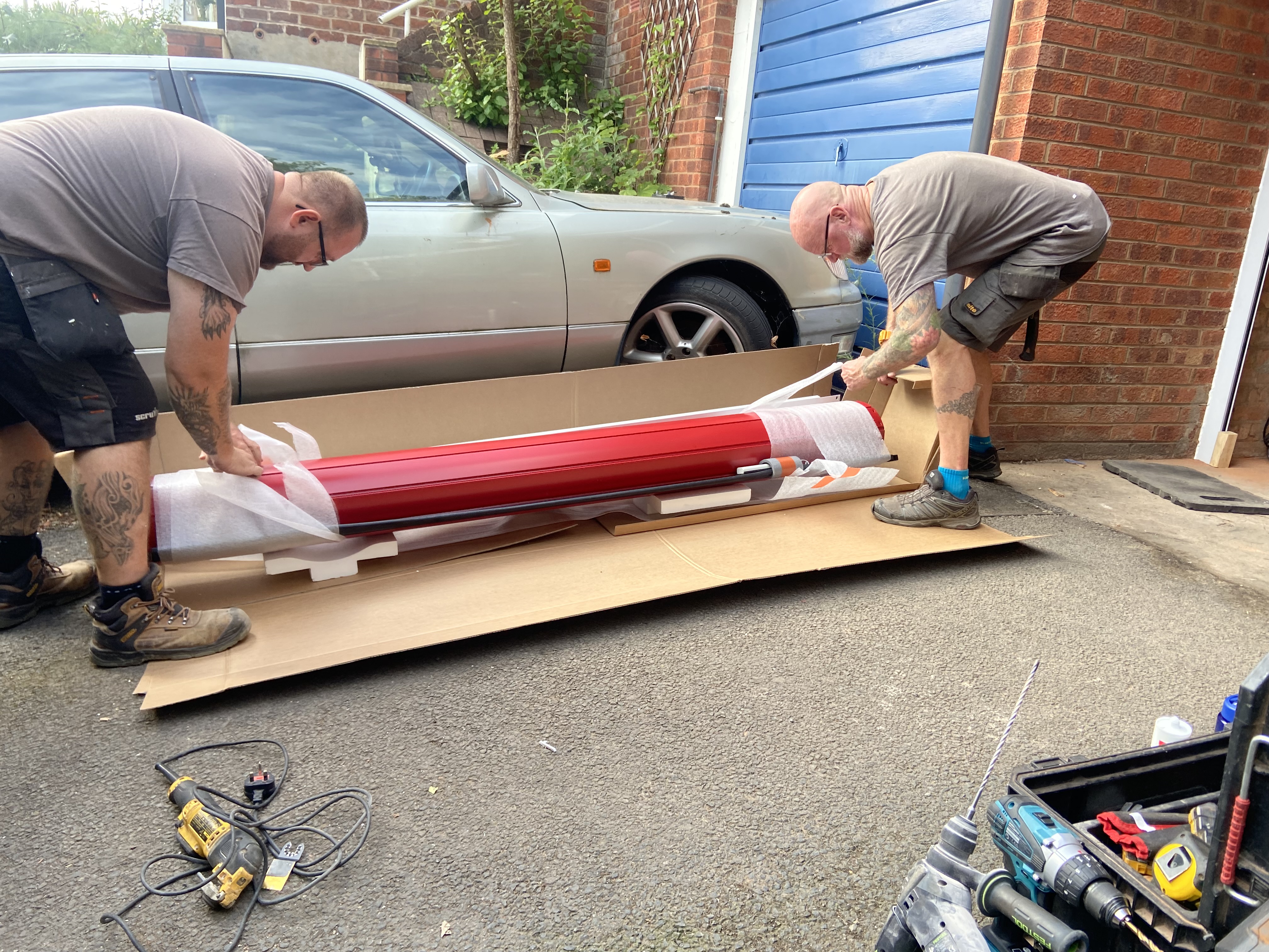 Red roller garage door Amblecote by Central Garage Doors
