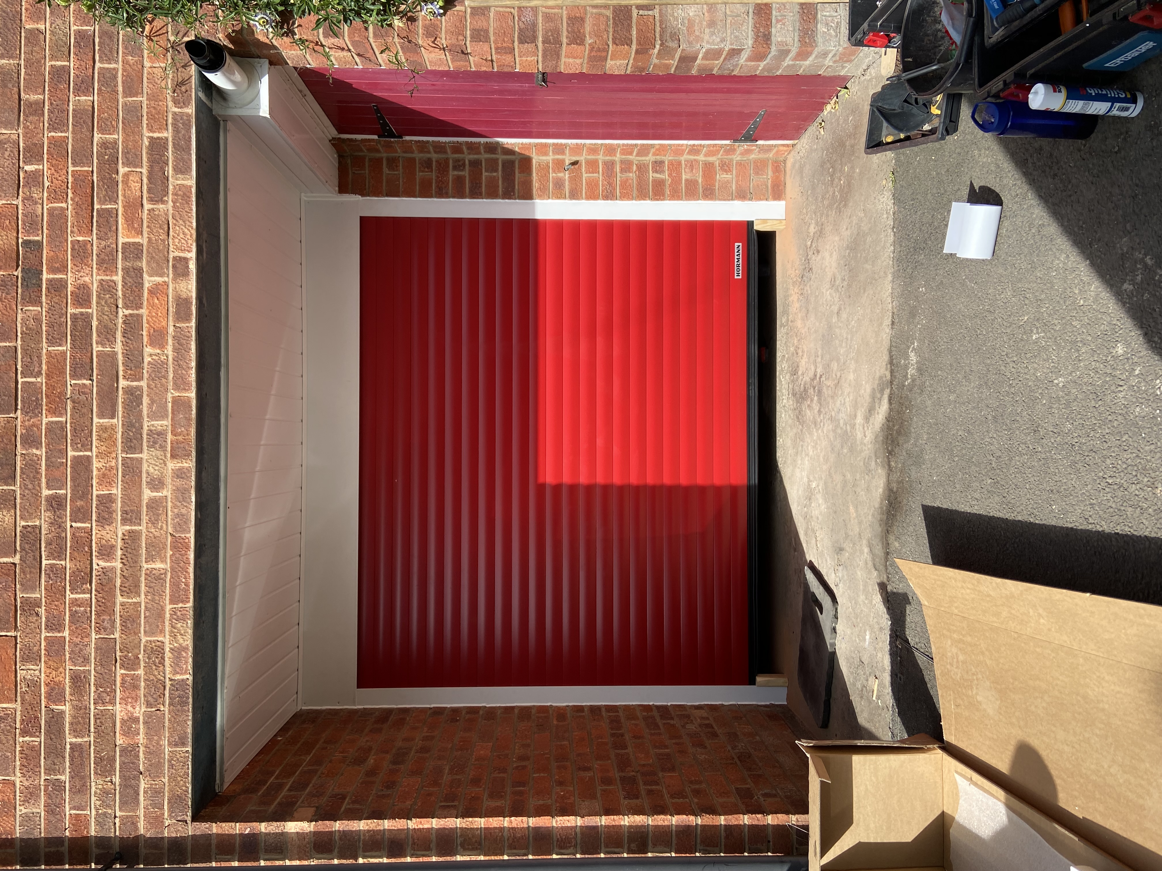 Red roller garage door Amblecote