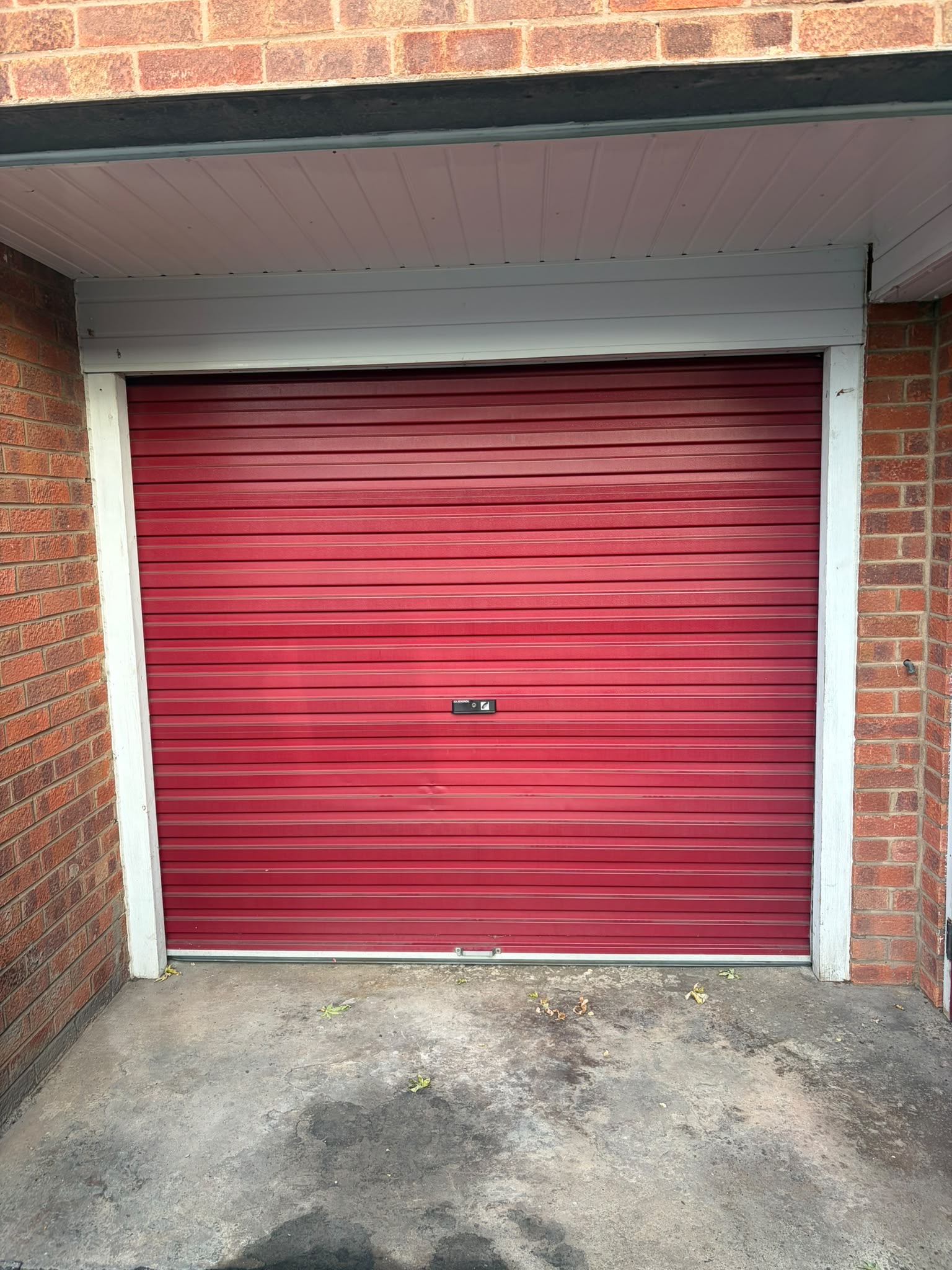 Before Red Roller Garage Door Install in Amblecote