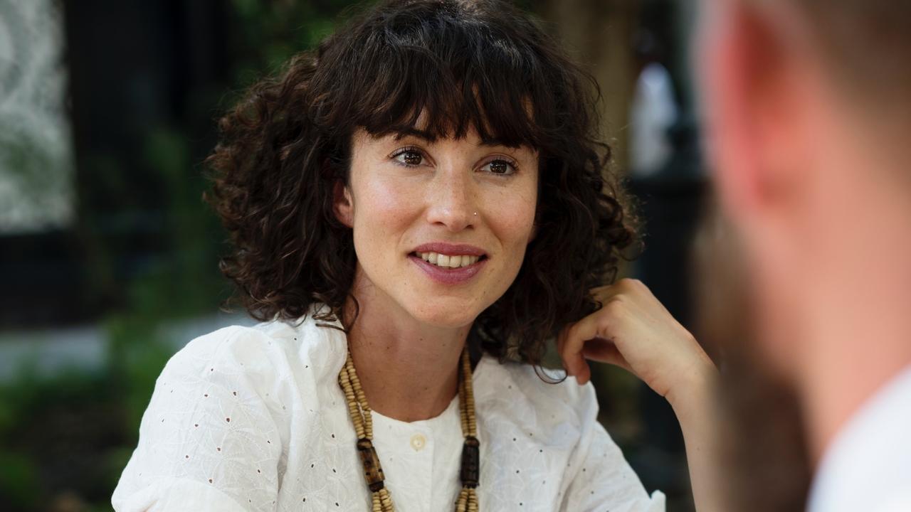 Woman having a conversation