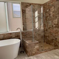Master Bath — Stone & Glass