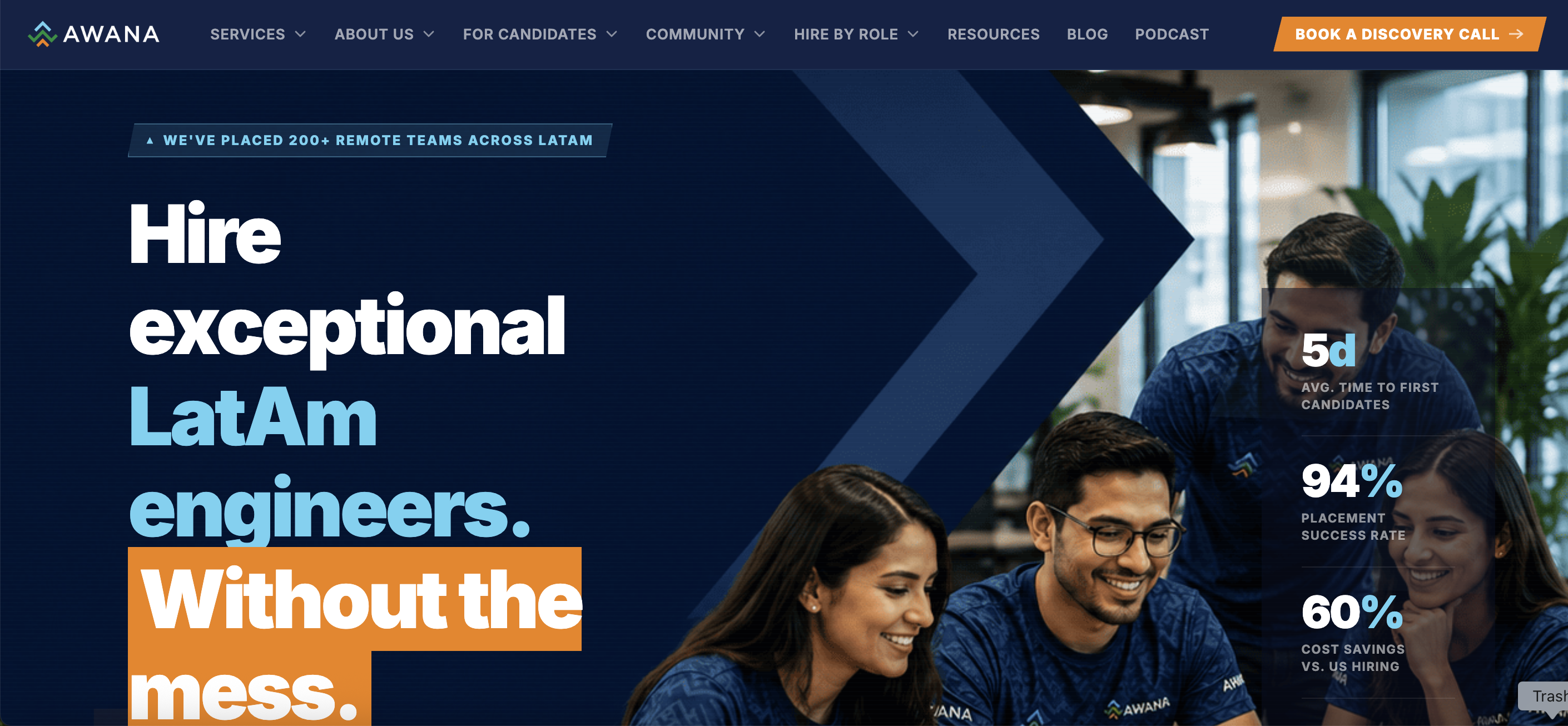 Sitio web de Awana, diseñado por ZenZales
