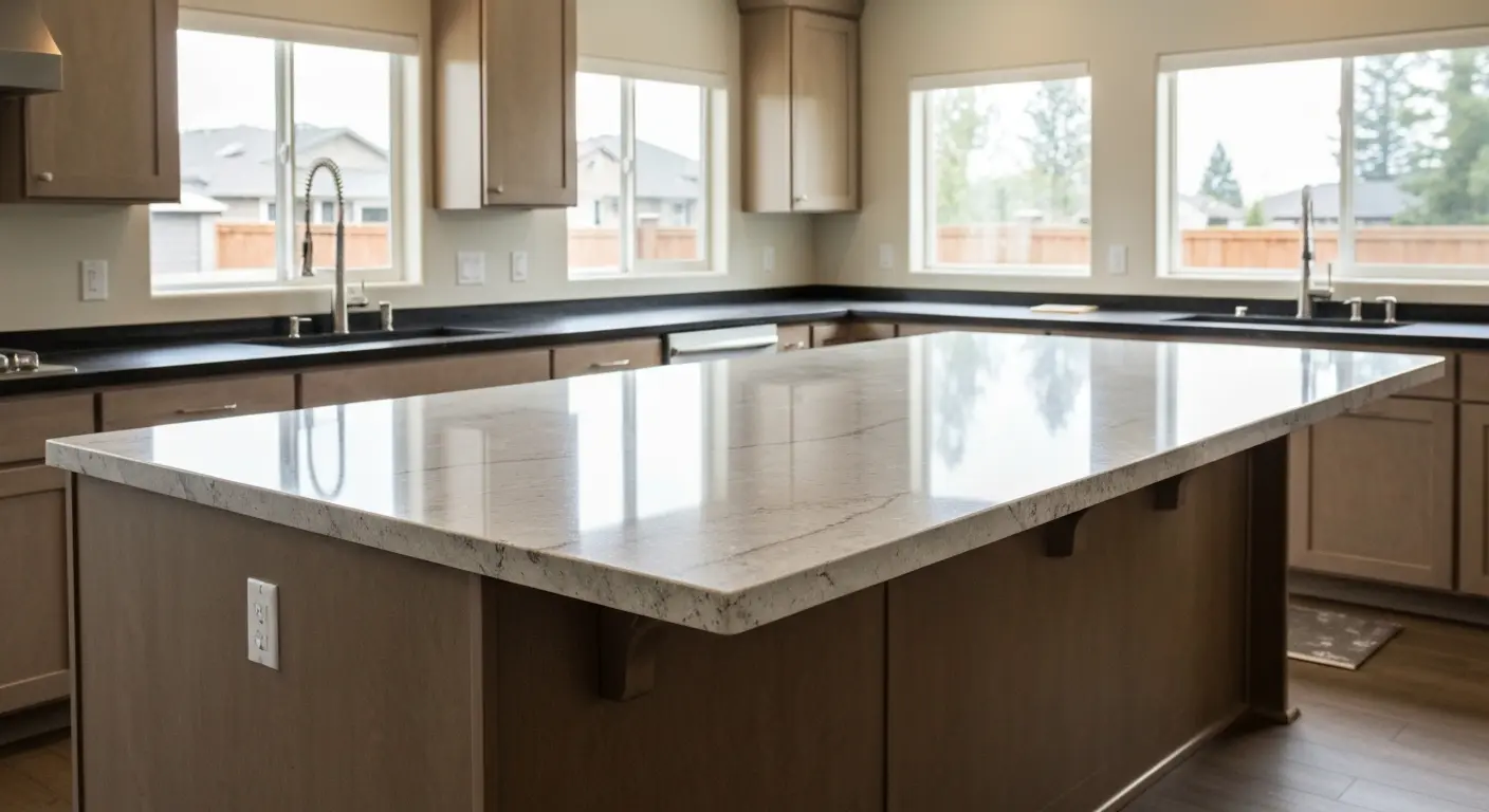 Kitchen island countertop installation
