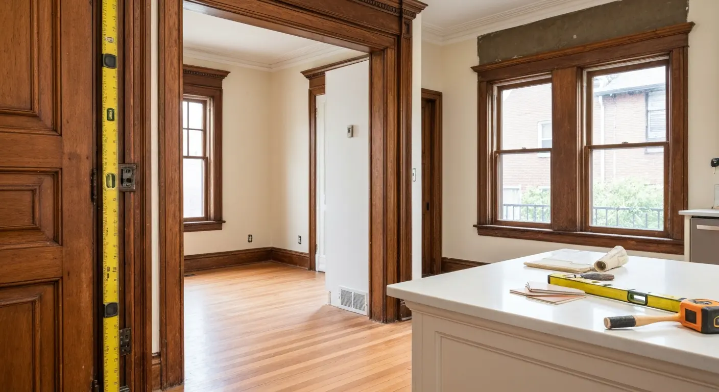 Historic home restoration with preserved exterior detailing and updated interiors