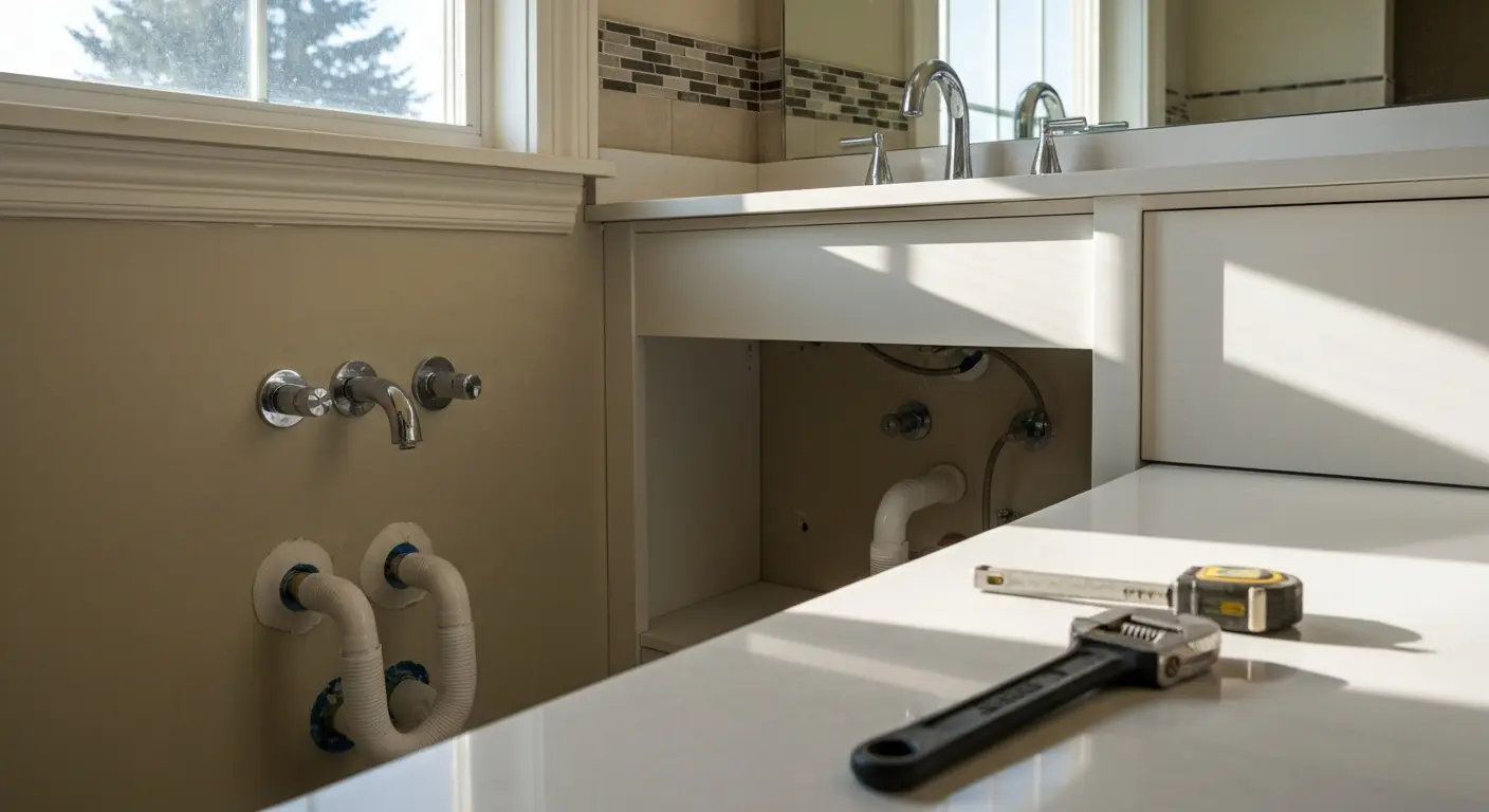 Bathroom vanity installation