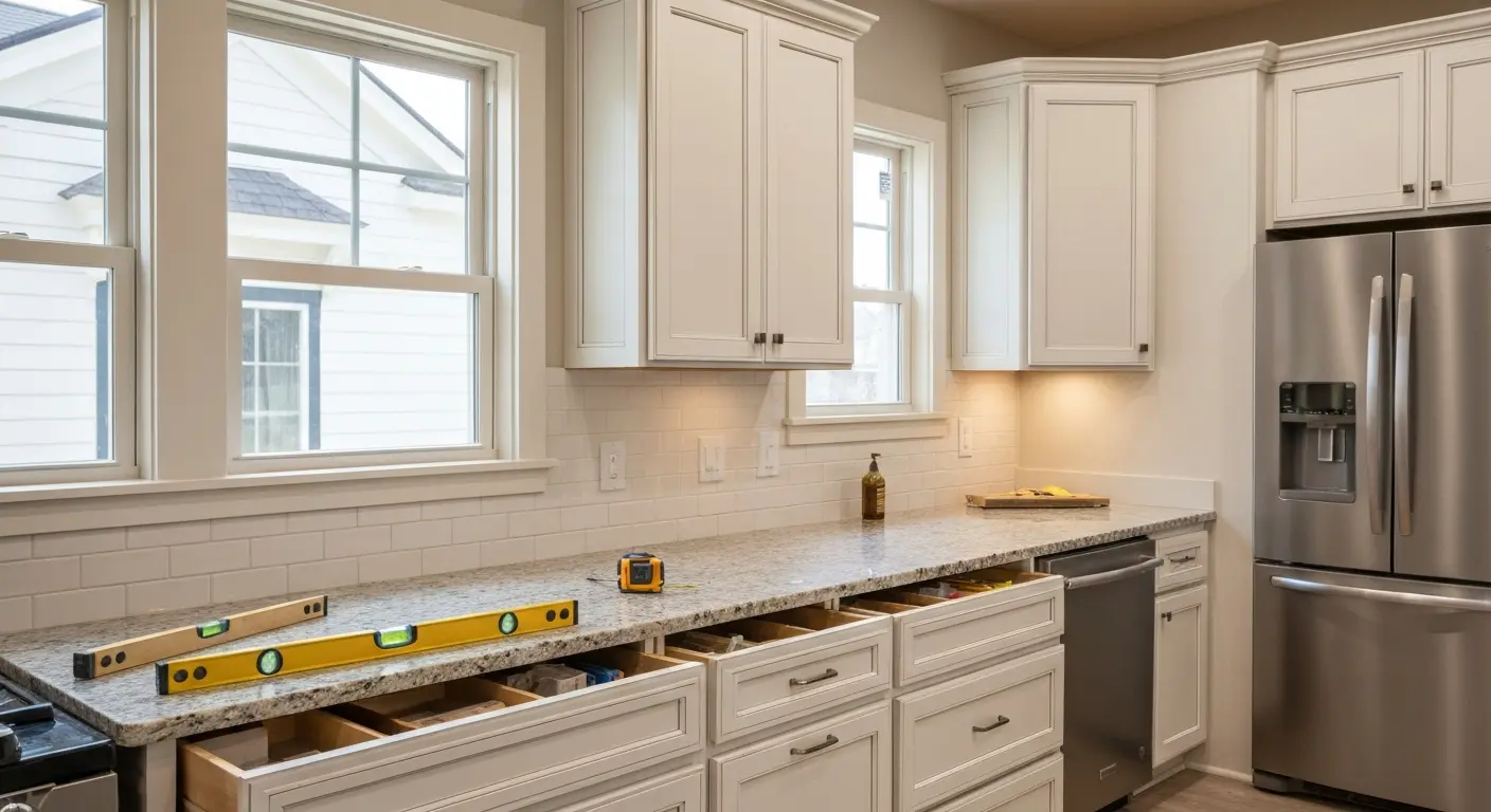 Kitchen remodel with new cabinets and countertops