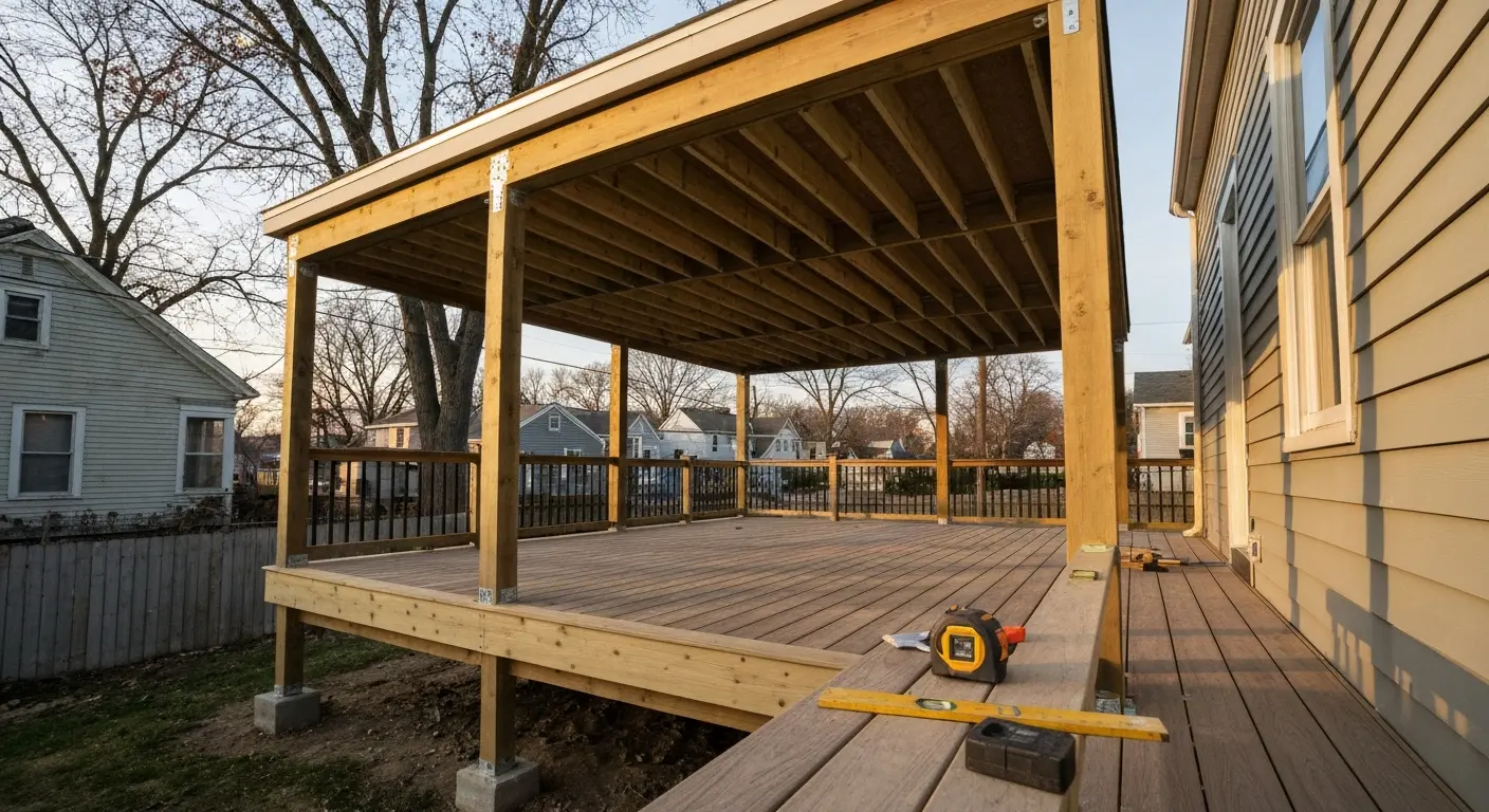Covered deck installation
