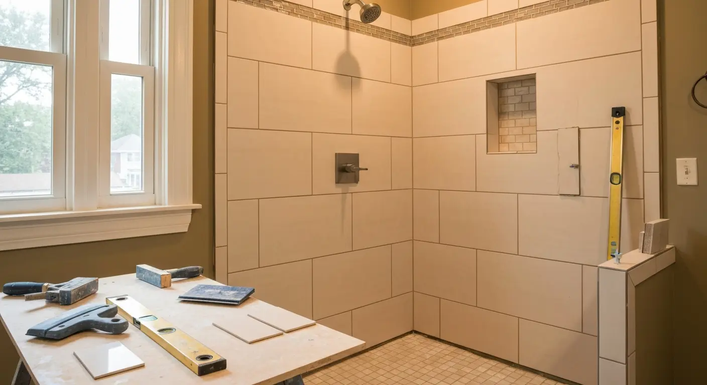 Tile shower installation