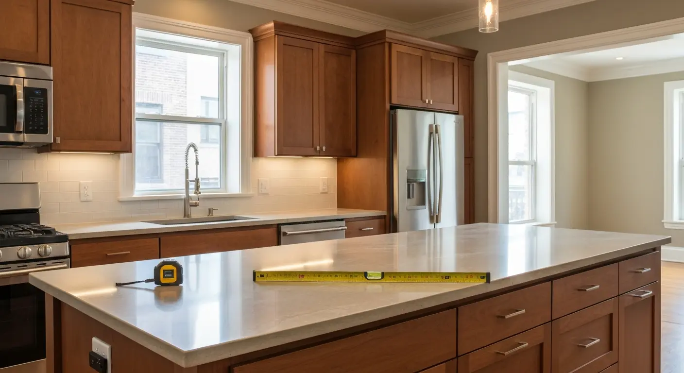 Modern kitchen renovation with custom cabinetry and island