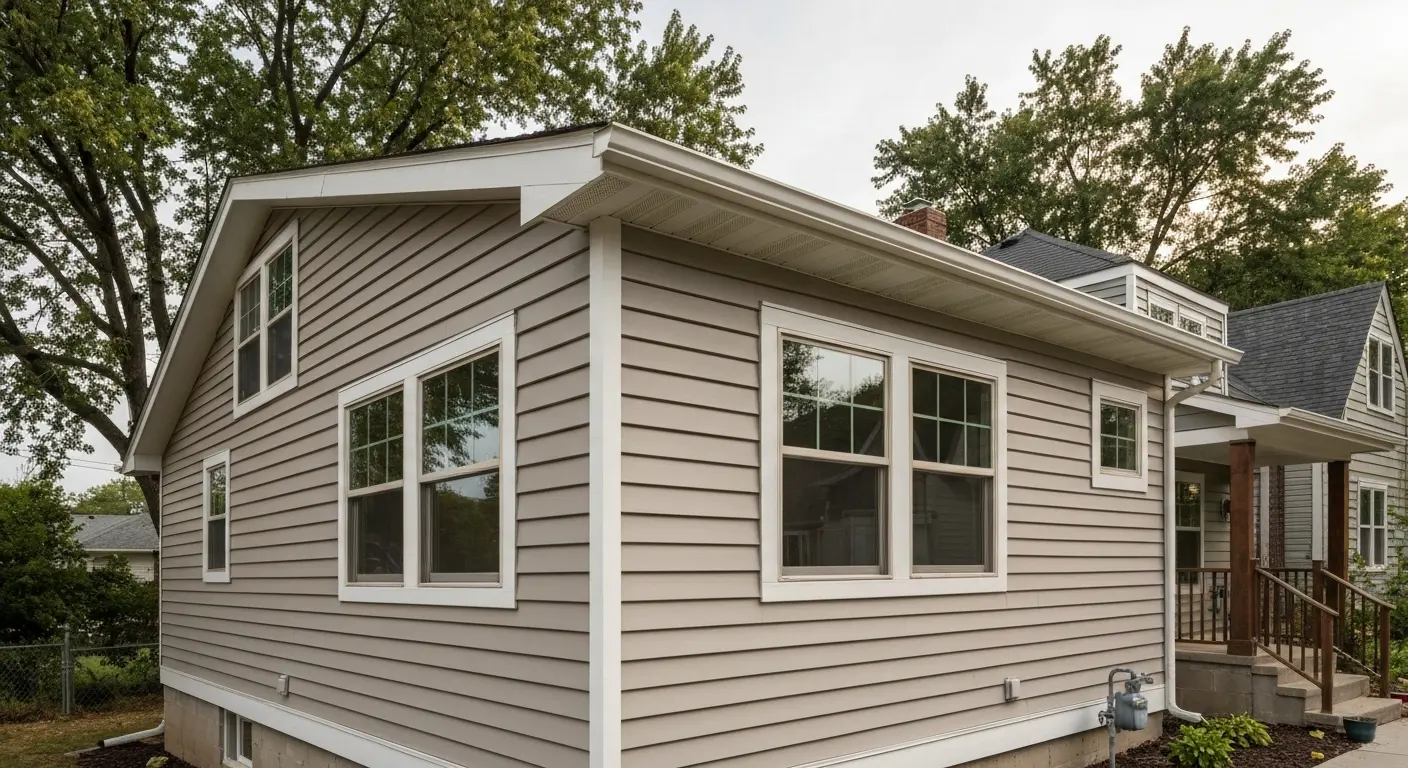 Home addition with new windows and matching siding