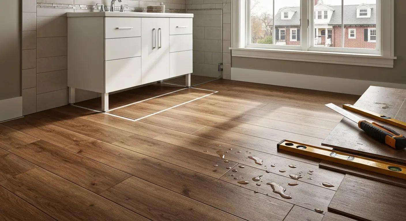 Luxury vinyl plank bathroom in Cincinnati